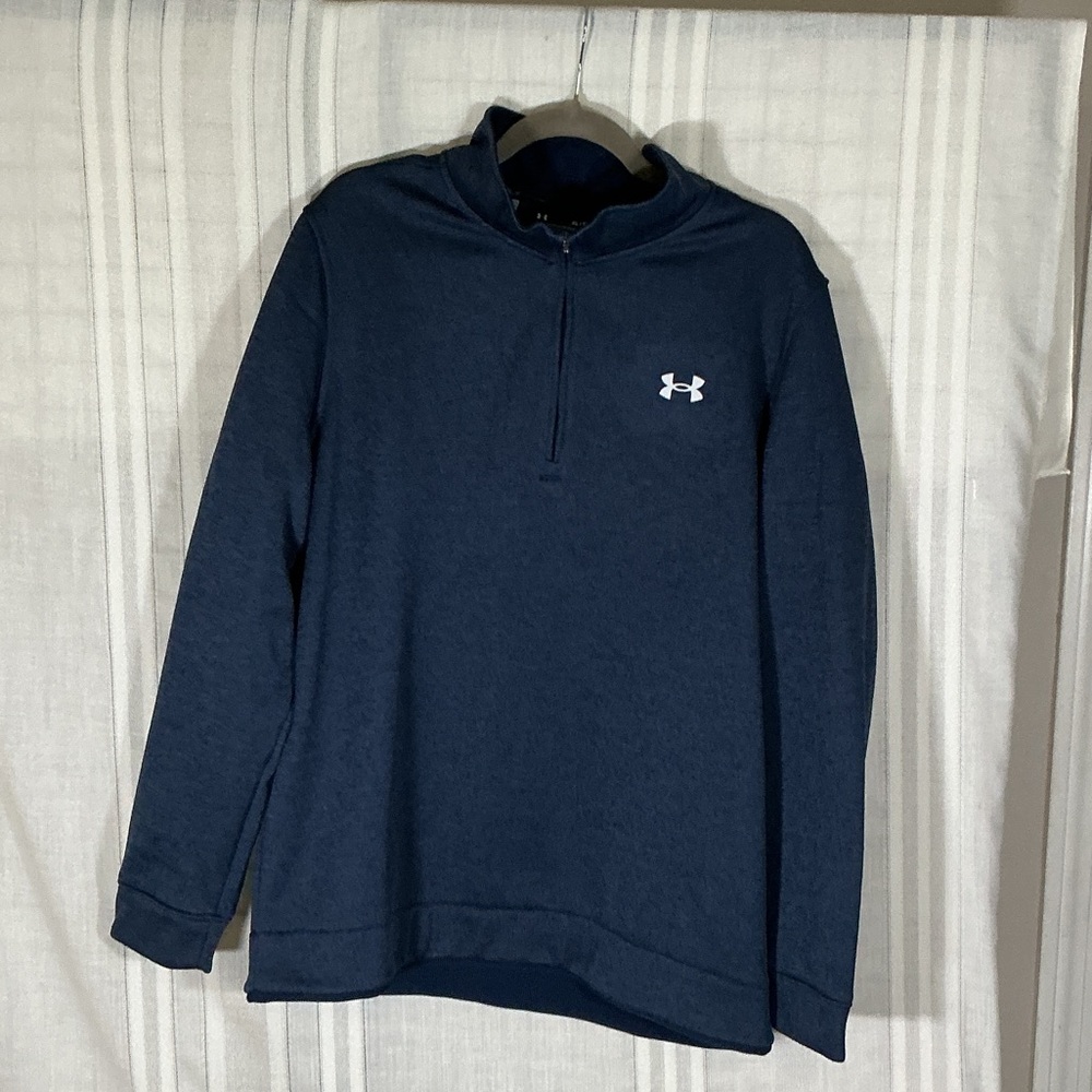 Under Armour Navy Heather Pullover with White Logo